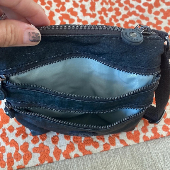 Kipling black metallic bag crossbody - Picture 6 of 9